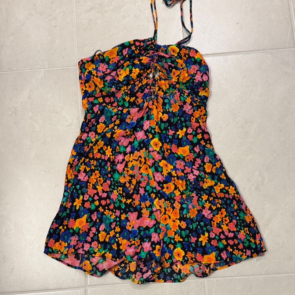 Bershka Floral Multicolor Jumpsuit